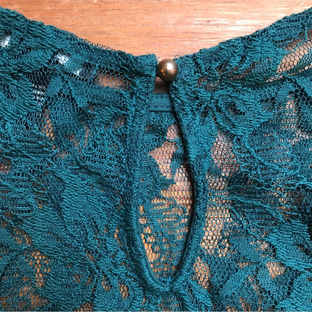Forever 21 Teal Lace Sheath Dress, EUC, S - Picture 11 of 12